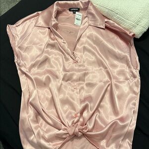 Express Blush Satin Top NEW